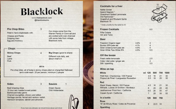 blacklock menu